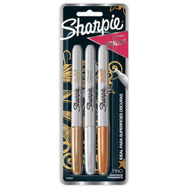 Sharpie - Metallic Fine Permanent Markers - 3 pz