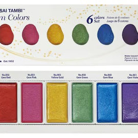 Kuretake - Gansai Tambi Gem Colors - 6 pz