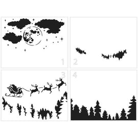 Crafter's Workshop - Layeref Santa Moon Stencils - 8.5x11