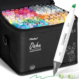Ohuhu - Oahu 160 Colors Dual Tips Alcohol Art Markers,
Fine & Chisel