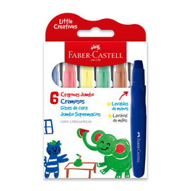 Faber-Castell - Little Creatives Crayones Jumbo Lavables (Set de 6)