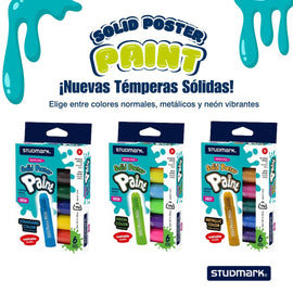 Studmark - Solid Poster Paint (cryon de tempera solida) - 6 colores