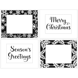 Crafter's Workshop - Snowflakes Holly Frame Stencils - 8.5x11