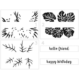 Crafter's Workshop - Fern Banner Stencils - 8.5x11