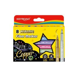 Keyroad - Metallic Fiber Marker - 8 colores