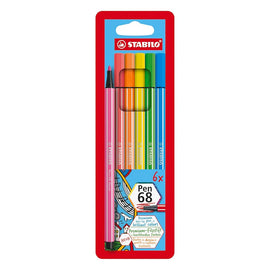 Stabilo - Pen 68 Fibre Tip - Neon 6 colores