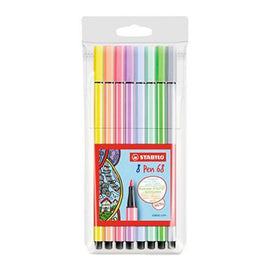 Stabilo - Pen 68 Fibre Tip - Pastel 8 colores