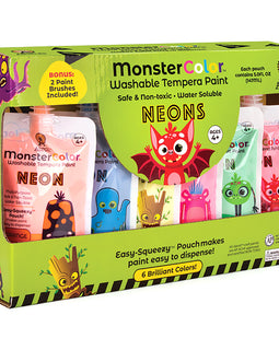 Abroli - Monster Color Washable Tempera Paint - Set 6 colores