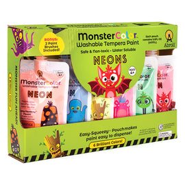 Abroli - Monster Color Washable Tempera Paint - Set 6 colores