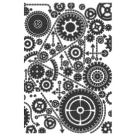 Sizzix - VAULT GEARS 3D Textured Fades Embossing Folders - 4.5 x 6.5 in