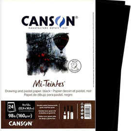 Canson - Mi-Teintes Drawing and Pastel Paper Pad - Negro - 160 gr