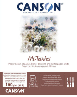 Canson - Mi-Teintes Drawing and Pastel Paper Pad - Blanco - 160 gr
