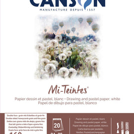 Canson - Mi-Teintes Drawing and Pastel Paper Pad - Blanco - 160 gr