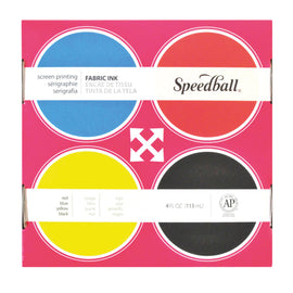 Speedball Basic Fabric Screen Printing Ink Set (4) 4 oz jars