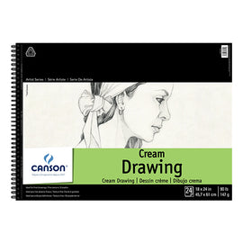 Canson Classic Cream Drawing Pad, Spiral Bound, 18″x24″