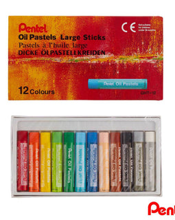Pentel Oil Pastel -12 Colors (Large Sticks)