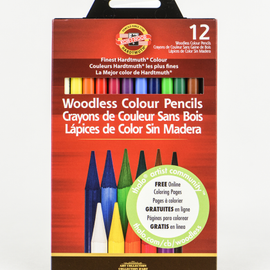 Koh-I-Noor Woodless Colored Pencils, 12pc Set