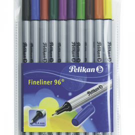 Pelikan Fineliner 96, Assorted Colors, 10/Pk